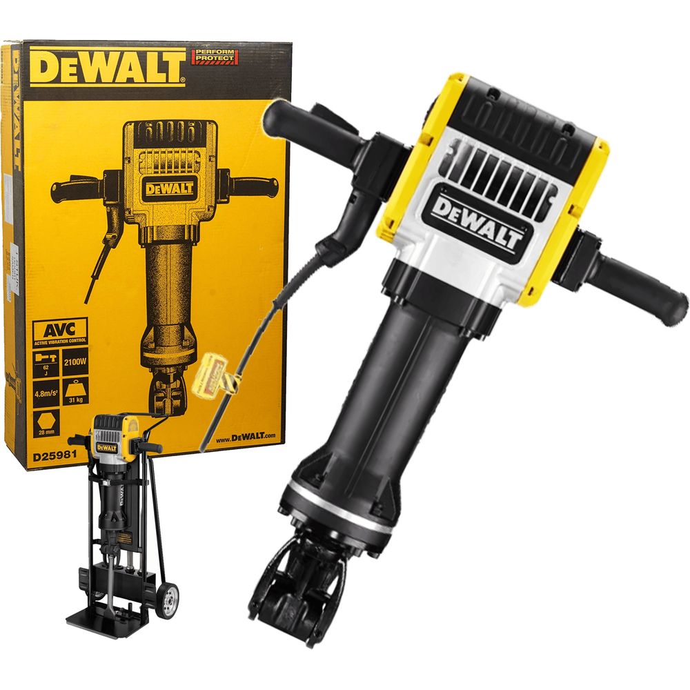 Dewalt D25981K 28mm HEX Electric Breaker / Demolition Hammer with Trolley 2100W - KHM Megatools Corp. Dewalt D25981K 28mm HEX Electric Breaker / Demolition Hammer with Trolley 2100W - KHM Megatools Corp.